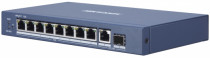 Коммутатор HIKVISION неуправляемый, 8 портов Ethernet 1 Гбит/с, 1 uplink/стек/SFP (до 1 Гбит/с), поддержка PoE/PoE+ (DS-3E0510P-E/M)