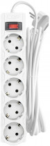 Сетевой фильтр CBR CSF 2505-1.8 White PC, 5 евророзеток, длина кабеля 1,8 метра, цвет белый (пакет) (CSF2505-1.8WhitePC)