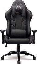 Кресло COOLER MASTER искусственная кожа, до 150 кг, материал крестовины: металл, механизм качания, поясничный упор, цвет: чёрный, Caliber R2 Black (CMI-GCR2-2019BB)