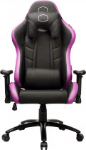 Кресло COOLER MASTER искусственная кожа, до 150 кг, материал крестовины: металл, поясничный упор, механизм качания, цвет: чёрный, фиолетовый, Caliber R2 Purple (CMI-GCR2-2019)