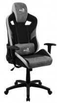 Кресло AEROCOOL текстиль/искусственная кожа, до 150 кг, тип роликов: полумягкие, механизм качания, поясничный упор, цвет: серый, COUNT Stone Grey (4710562751253)