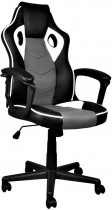 Кресло RAIDMAX искусственная кожа, до 120 кг, механизм качания, цвет: белый, чёрный (DK240WT)