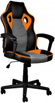 Кресло RAIDMAX искусственная кожа, до 120 кг, механизм качания, цвет: оранжевый, чёрный (DK240OG)