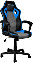 Кресло RAIDMAX искусственная кожа, до 120 кг, механизм качания, цвет: чёрный, синий (DK240BU)