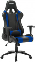 Кресло RAIDMAX искусственная кожа, до 150 кг, материал крестовины: металл, механизм качания, цвет: голубой, чёрный (DK702BU)