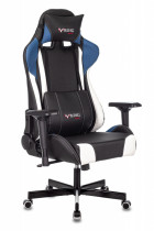 Кресло ZOMBIE VIKING TANK черный/синий/белый искусственная кожа с подголов. крестовина металл (VIKING TANK BLUE)