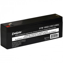 Аккумуляторная батарея EXEGATE ёмкость 2.2 Ач, напряжение 12 В, DTM 12022, клеммы F1 (EX282957RUS)