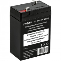 Аккумуляторная батарея EXEGATE ёмкость 4.5 Ач, напряжение 6 В, EG4.5-6 / EXG645, клеммы F1 (универсальные) (EP234535RUS)