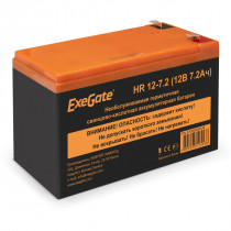 Аккумуляторная батарея EXEGATE ёмкость 7.2 Ач, напряжение 12 В, HR 12-7.2, клеммы F2 (EX282965RUS)