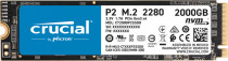 SSD накопитель CRUCIAL 2 Тб, внутренний SSD, M.2, 2280, PCI-E x4, чтение: 2400 Мб/сек, запись: 1900 Мб/сек, TLC, P2 (CT2000P2SSD8)
