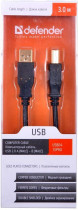 Кабель DEFENDER USB2 AM-BM 3M USB04-10PRO (87431)