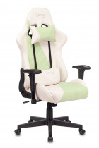 Кресло ZOMBIE игровое VIKING X Fabric белый/зеленый с подголов. крестовина пластик (VIKING X GREEN)
