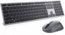 Клавиатура + мышь DELL беспроводные, Bluetooth/радиоканал, 4000 dpi, цифровой блок, USB, KM7321W, серый (580-AJQP)