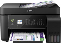 МФУ EPSON струйный, цветная печать, A4, печать фотографий, планшетный/протяжный сканер, ЖК панель, сетевой Ethernet, Wi-Fi, AirPrint, L5190 (C11CG85405)