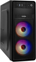 Корпус EXEGATE Midi-Tower, без БП, подсветка, USB 2.0, USB 3.0, EVO-5017 RGB, чёрный (EX289007RUS)