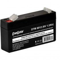 Аккумуляторная батарея EXEGATE ёмкость 1.2 Ач, напряжение 6 В, DTM 6012, клеммы F1 (EX282945RUS)