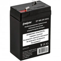 Аккумуляторная батарея EXEGATE ёмкость 6 Ач, напряжение 6 В, DT 606, клеммы F1 (EX282950RUS)