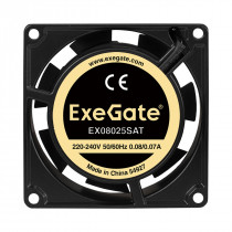 Вентилятор для корпуса EXEGATE 80 мм, 2500 об/мин, 18 CFM, 31 дБ, клеммы, EX08025SAT (EX288994RUS)