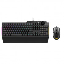 Клавиатура + мышь ASUS проводные, 7000 dpi, цифровой блок, подсветка клавиш, USB, TUF Gaming Combo K1 & M3, чёрный (90MP02A0-BCRA00)