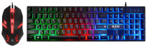 Клавиатура + мышь DEFENDER проводные, 1600 dpi, цифровой блок, подсветка клавиш, USB, Glion C-123 Black, чёрный (45123)