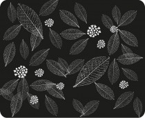 Коврик для мыши DIALOG черный с рисунком листьев, 220x180x3 мм (PM-H15 leafs)
