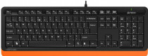 Клавиатура A4TECH проводная, мембранная, цифровой блок, USB, Fstyler FK10, чёрный, оранжевый (FK10 ORANGE)
