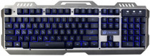 Клавиатура OKLICK проводная, мембранная, цифровой блок, подсветка клавиш, USB, Оклик 790G IRON FORCE, серебристый (Oklick 790G)