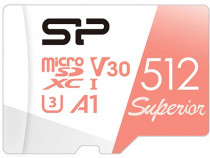 Карта памяти SILICON POWER 512 Гб, microSDXC, чтение: 100 Мб/с, запись: 80 Мб/с, A1, V30, Superior (SP512GBSTXDV3V20)