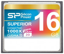Карта памяти SILICON POWER 16 Гб, Compact Flash, чтение: 150 Мб/с, запись: 80 Мб/с, 1000 x (SP016GBCFC1K0V10)