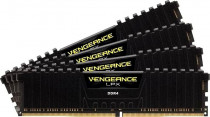 Комплект памяти CORSAIR 64 Гб, 4 модуля DDR-4, 24000 Мб/с, CL16-20-20-38, 1.35 В, радиатор, 3000MHz, Vengeance LPX Black, 4x16Gb KIT (CMK64GX4M4D3000C16)