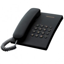 Телефон PANASONIC проводной, повторный набор номера, тональный набор, регулятор громкости звонка, чёрный (KX-TS2350RUB)