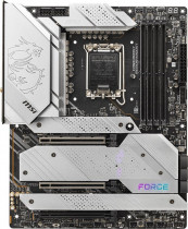 Материнская плата MSI Socket 1700, Intel Z690, 4xDDR5, 2xPCI-E 5.0, 2500 Мбит/с, Wi-Fi, Bluetooth, 5xUSB 3.2 Gen2, USB 3.2 Gen2x2 Type-C, HDMI, DisplayPort, подсветка, ATX (MPG Z690 FORCE WIFI)