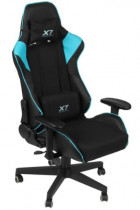 Кресло A4TECH текстиль/искусственная кожа, до 120 кг, материал крестовины: пластик, механизм качания, поясничный упор, цвет: синий, чёрный (X7 GG-1100)