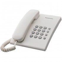 Телефон PANASONIC проводной, повторный набор номера, тональный набор, регулятор громкости звонка, белый (KX-TS2350RUW)