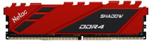Память NETAC 16 Гб, DDR-4, 25600 Мб/с, CL16, 1.35 В, радиатор, 3200MHz, Shadow Red (NTSDD4P32SP-16R)