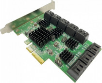 Контроллер SPEED DRAGON PCI-E SATA 6G 16 port CARD, Asmedia ASM2806+4*ASM1064 (FG-EST25A-1-3L01)