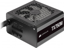 Блок питания CORSAIR 750 Вт, ATX12V 2.4, активный PFC, 140x140 мм, 80 PLUS Gold, отстегивающиеся кабели, TX750M (CP-9020230-EU)