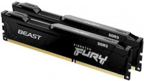 Комплект памяти KINGSTON 8 Гб, 2 модуля DDR-3, 12800 Мб/с, CL10, 1.5 В, радиатор, 1600MHz, Fury Beast Black, 2x4Gb KIT (KF316C10BBK2/8)