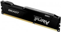 Память KINGSTON 8 Гб, DDR3, 12800 Мб/с, CL10, 1.5 В, радиатор, 1600MHz, Fury Beast Black (KF316C10BB/8)