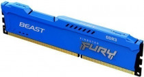 Память KINGSTON 8 Гб, DDR3, 12800 Мб/с, CL10, 1.5 В, радиатор, 1600MHz, Fury Beast Blue (KF316C10B/8)
