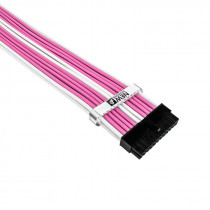 Комплект кабелей-удлинителей 1STPLAYER для БП / 1x24-pin ATX, 1xP8(4+4)pin EPS, 2xP8(6+2)pin PCI-E, 2xP6-pin PCI-E / premium nylon / 350mm / PINK & WHITE (PKW-001)