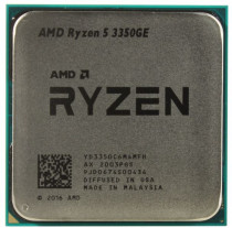 Процессор AMD Socket AM4, Ryzen 5 PRO 3350GE, 4-ядерный, 3300 МГц, Turbo: 3900 МГц, Raven Ridge, Кэш L2 - 2 Мб, Кэш L3 - 4 Мб, Radeon Vega 10, 12 нм, 35 Вт, OEM (YD3350C6M4MFH)