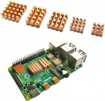 Радиатор ACD набор 5 in 1 Pure Copper HeatSink (15x10x4мм, 14x14x4мм, 13x11x4мм, 9x9x4мм и 7x7x4мм) for Raspberry 4B комплект из 5 шт (RA603)