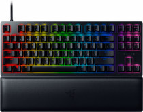 Клавиатура RAZER проводная, оптомеханическая, переключатели Purple Switch, подсветка клавиш, USB, Huntsman V2 TKL (Purple Switch), чёрный (RZ03-03941400-R3R1)