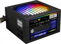 Блок питания GAMEMAX 500 Вт, ATX12V 2.3, активный PFC, 120x120 мм, Ultra quiet (VP-500-RGB-MODULAR 80+)