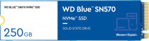 SSD накопитель WD 250 Гб, внутренний SSD, M.2, 2280, PCI-E x4, чтение: 3300 Мб/сек, запись: 1200 Мб/сек, TLC, Western Digital Blue SN570 (WDS250G3B0C)
