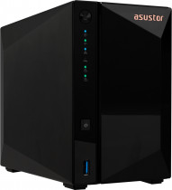 Сетевое хранилище (NAS) ASUSTOR сетевой накопитель, настольный, мест под HDD: 2, оперативной памяти 2 ГБ DDR4, 1x2500 Мбит/с (AS3302T)