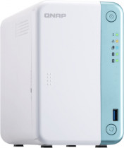 Сетевое хранилище (NAS) QNAP сетевой накопитель, настольный, мест под HDD: 2, оперативной памяти 2 ГБ DDR4, 2x1000 Мбит/с (TS-251D-2G)
