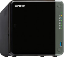 Сетевое хранилище (NAS) QNAP сетевой накопитель, настольный, мест под HDD: 4, оперативной памяти 4 ГБ DDR4, 2x2500 Мбит/с (TS-453D-4G)
