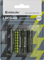 Батарейка DEFENDER алкалиновая LR03-4B AAA, в блистере 4 шт (56002)